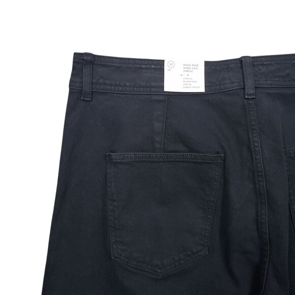 Universal Thread Wide Leg Ankle Jeans Juniors 17 Black Comfort Stretch Womens - Picture 6 of 12